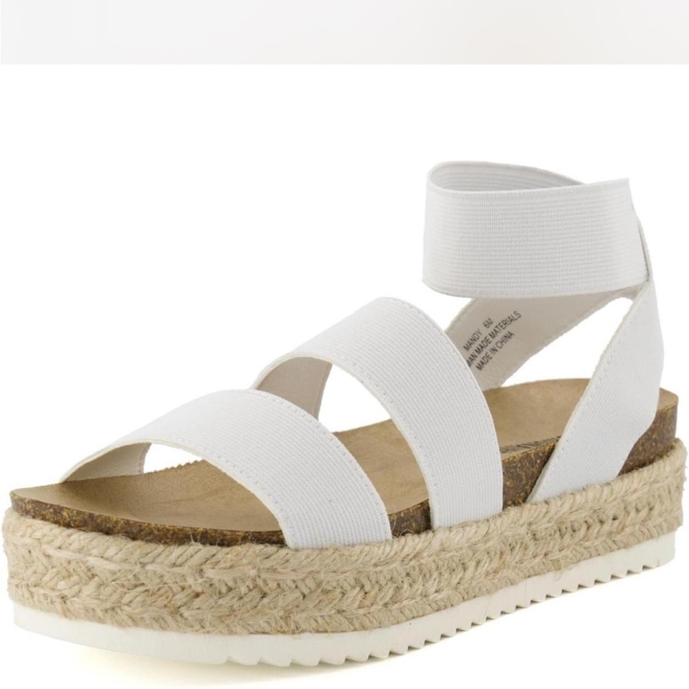 Steve Madden White Platform Sandals